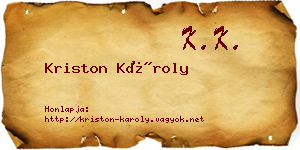 Kriston Károly névjegykártya